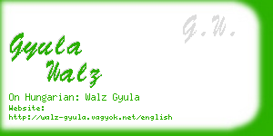 gyula walz business card